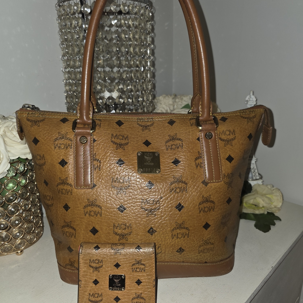 MCM Brown Leather Tote Bag Price Is For Bag Only Wallet Is Extra